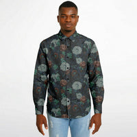 chemise élégante homme manches longues fleurs