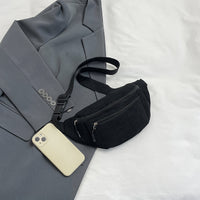 Sac banane velours côtelé beige – vue 7