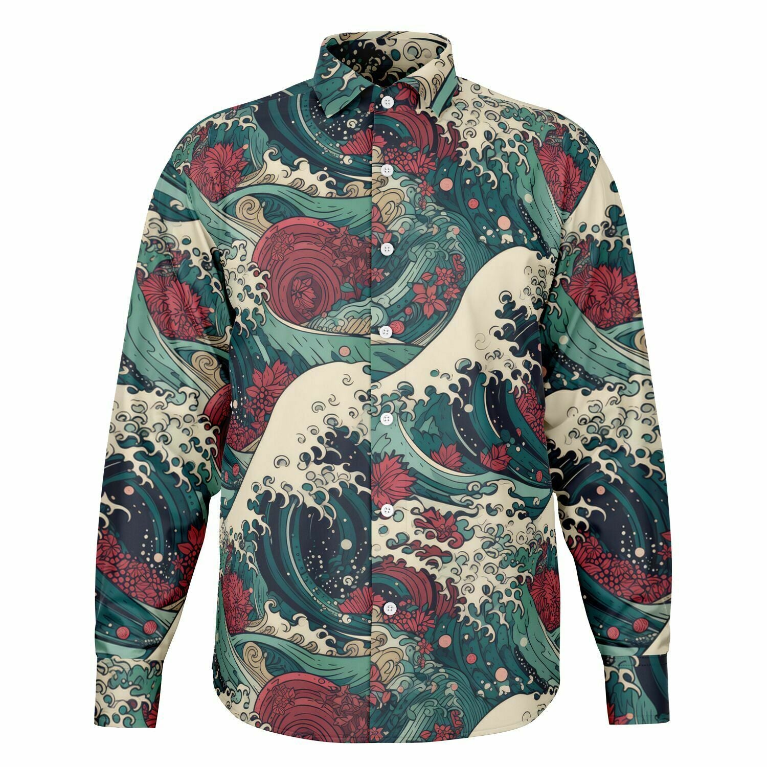chemise homme élégante vagues du japon