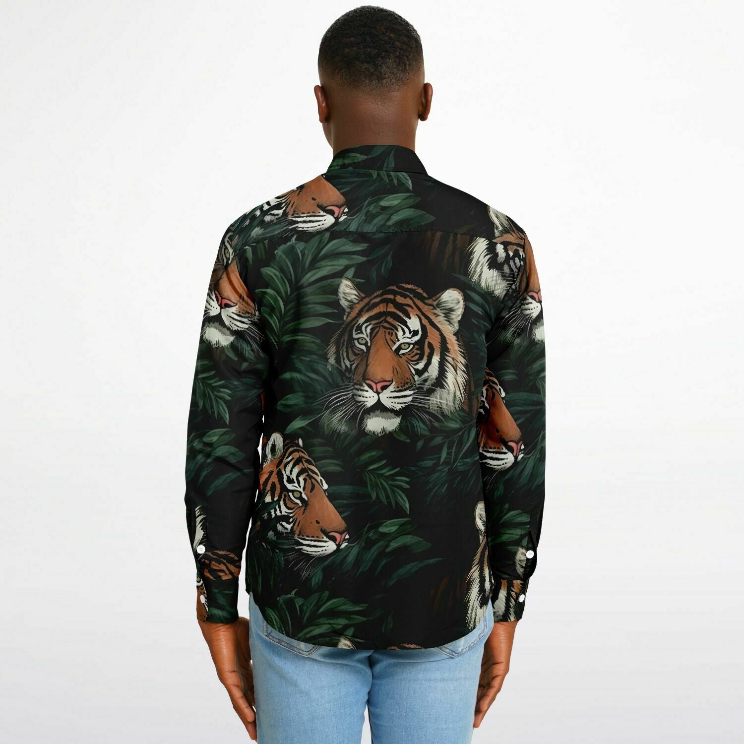 chemise chic homme manches longues tigre