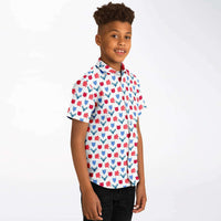 vêtements pour garçon chemise blanche et rouge