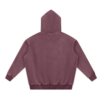 Dos du hoodie oversize délavé rouge jujube CHT'M Wear, molleton épais snow wash