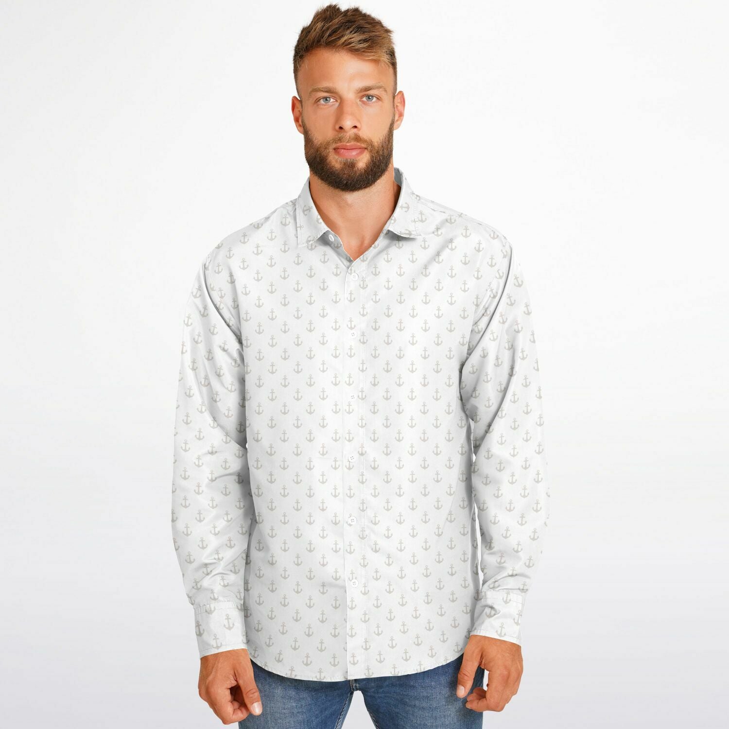 chemise à manches longues blanc homme