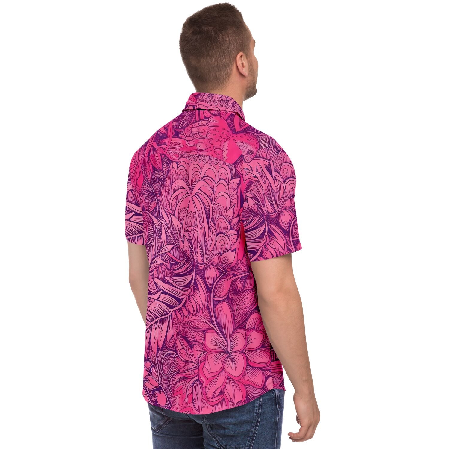 mode homme fleurs roses chemise