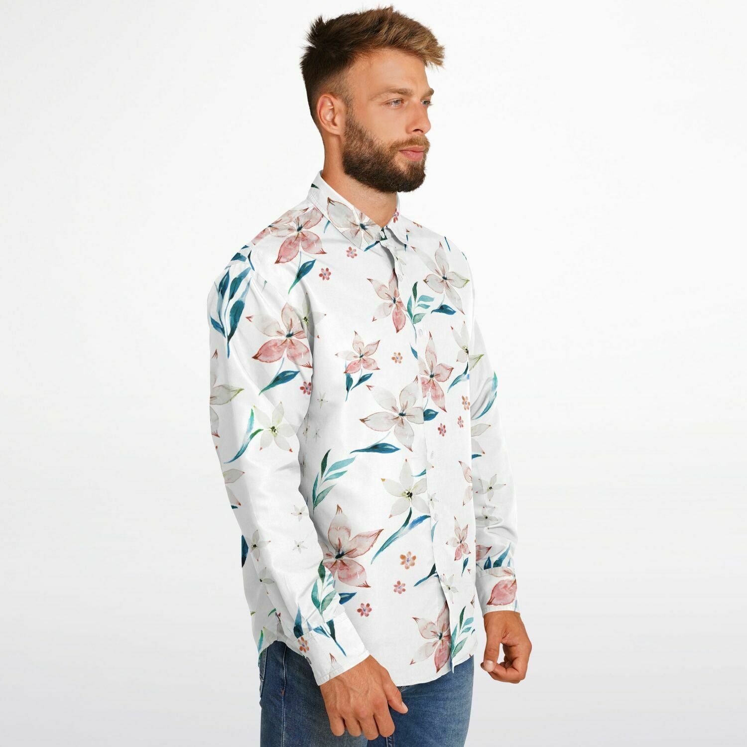 CHEMISE HOMME originale stye floral MANCHES LONGUES