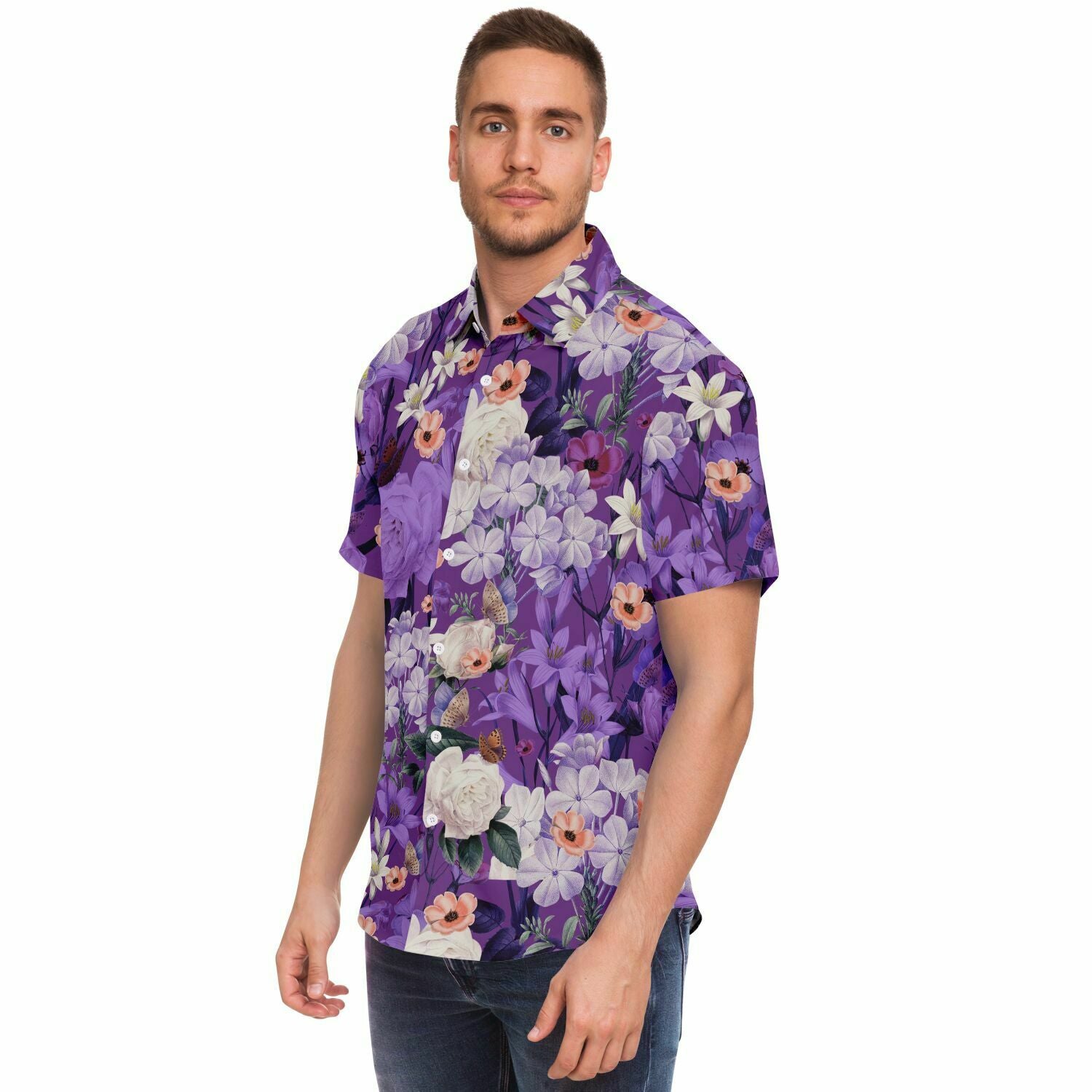 chemise homme décontractée à fleurs