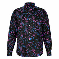 CHEMISE HOMME noire et mauve MANCHES LONGUES