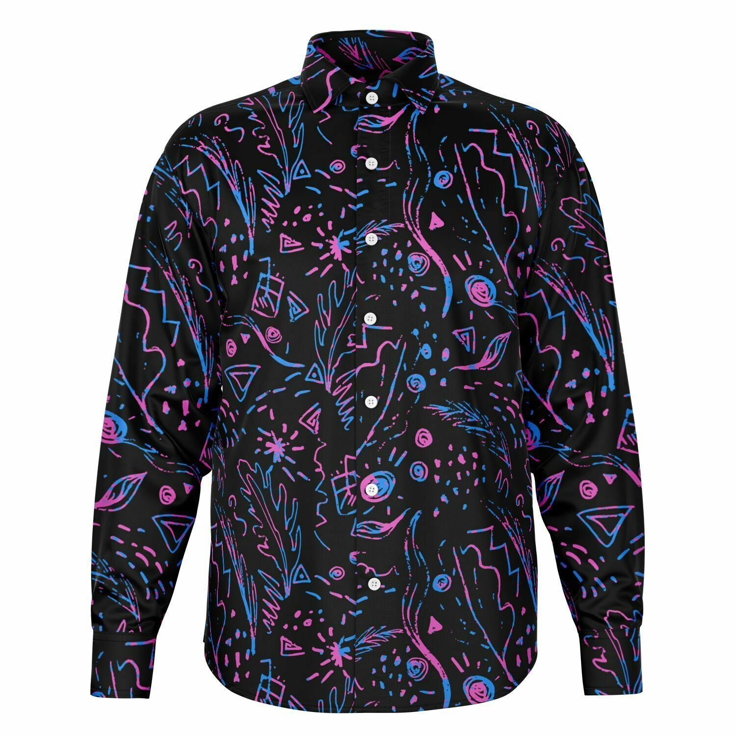 CHEMISE HOMME noire et mauve MANCHES LONGUES