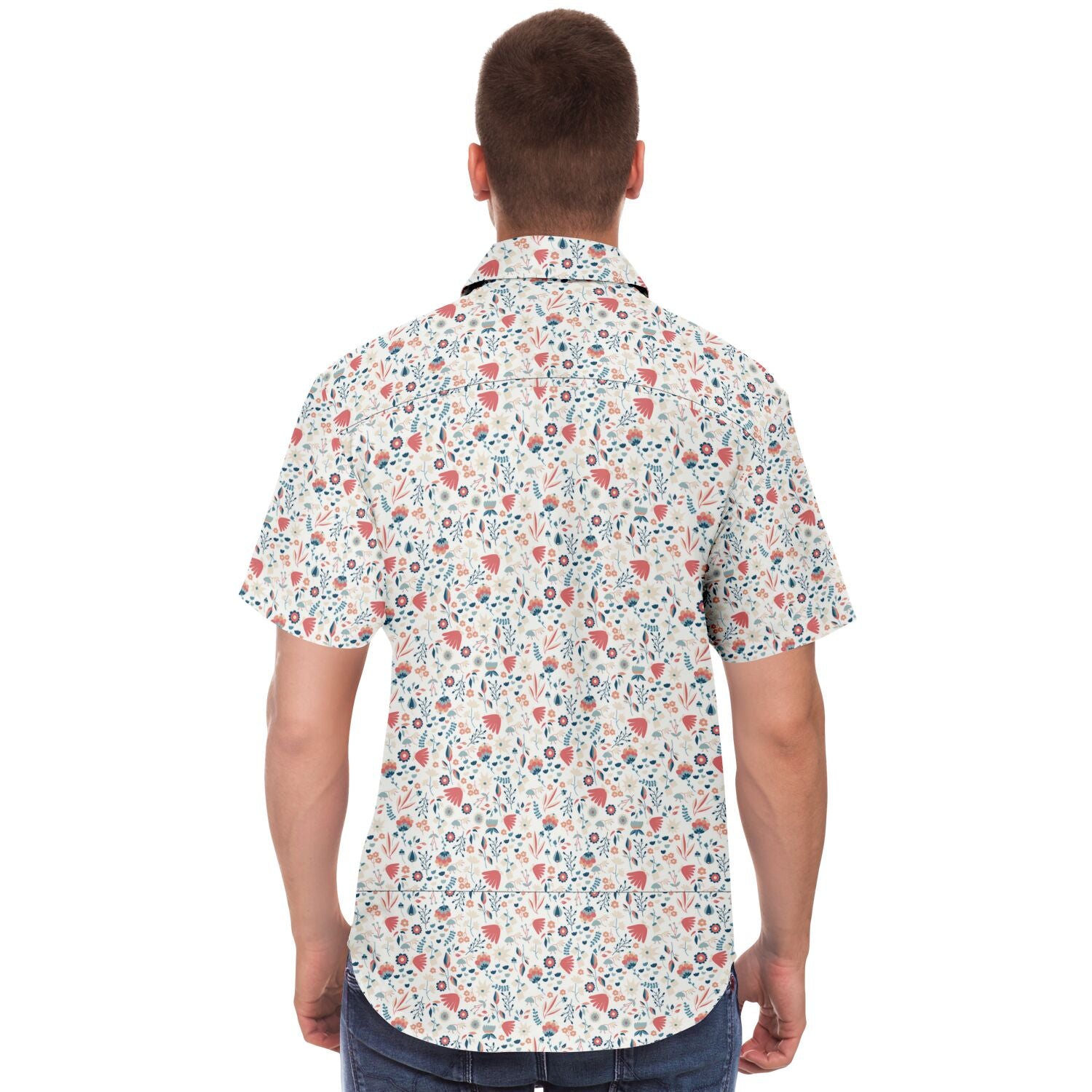 chemise homme manches courtes motifs floraux
