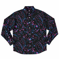 chemise élégante noire et mauve pour homme