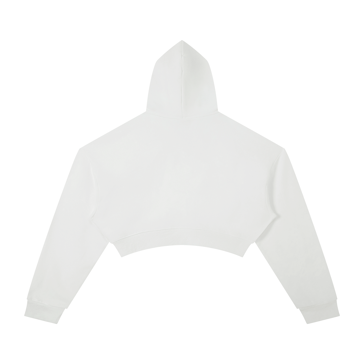 Dos du hoodie crop top femme essentiel blanc