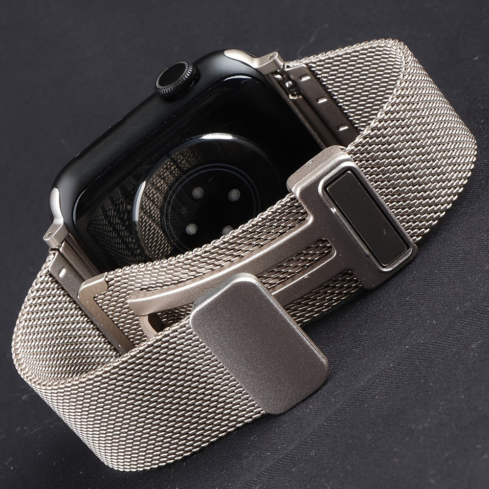 Bracelet Apple Watch milanais magnétique en acier, vue détaillée 5
