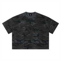 T-shirt Boxy Motif Camouflage Kaki — Streetwear Belge