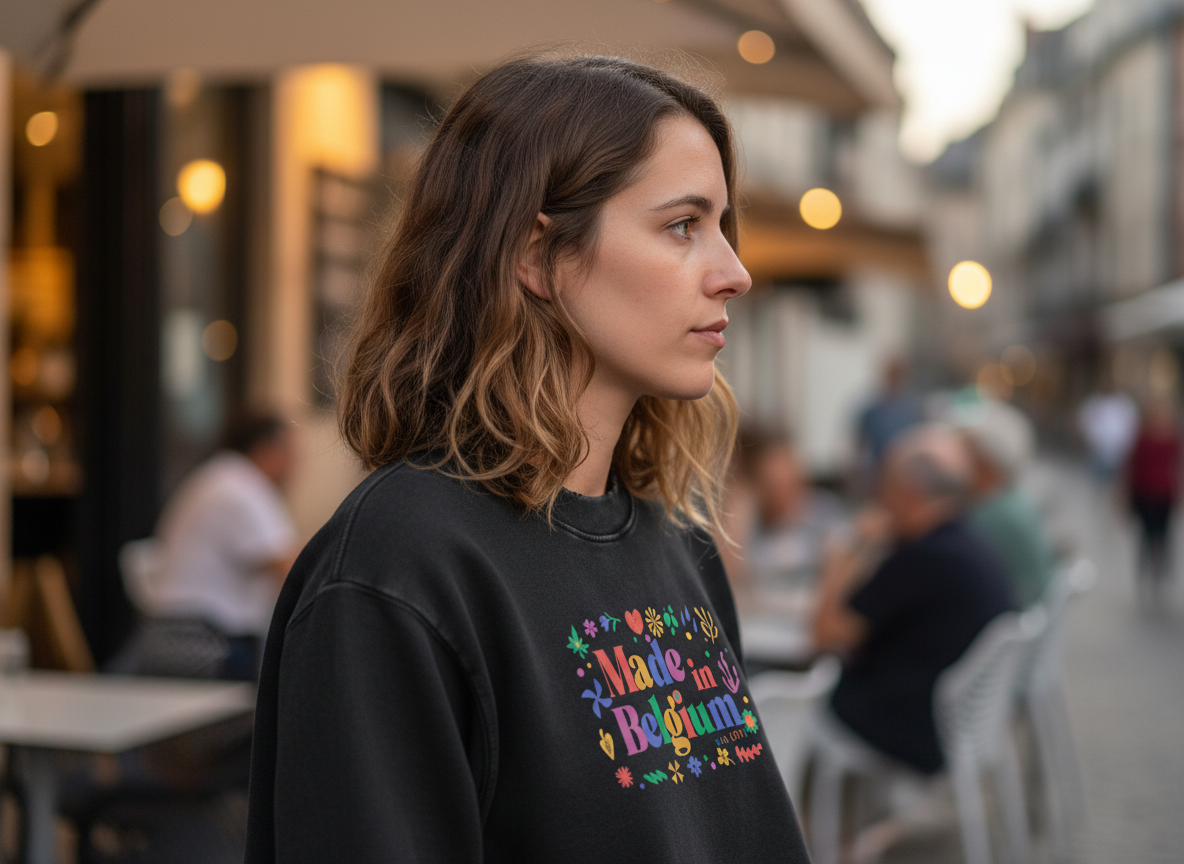 Pull Court femme - "MADE IN BELGIUM WITH LOVE"