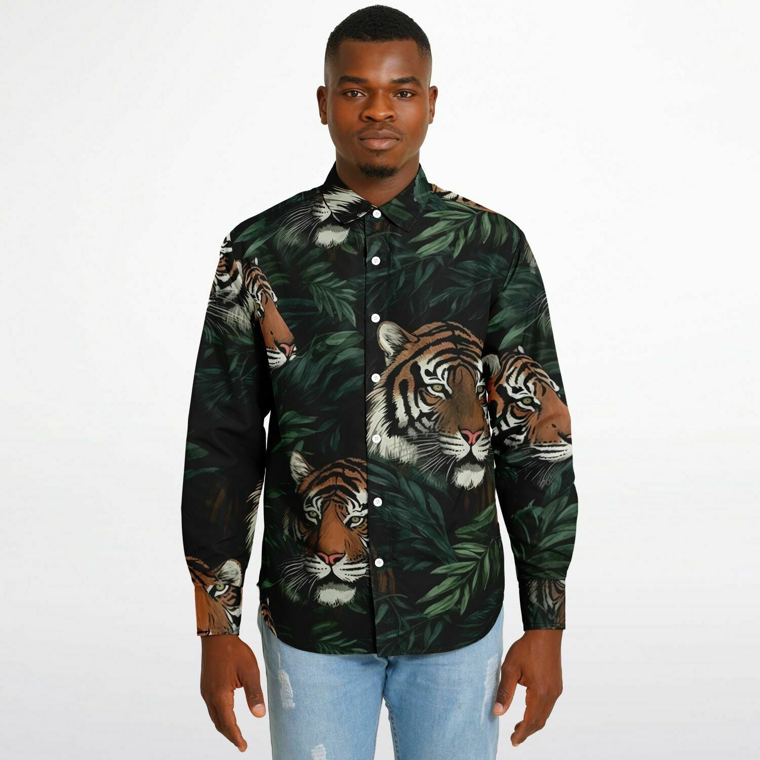 chemise homme imprimé tigre en savane