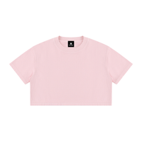 T-shirt femme crop top délavé rose, vue de face