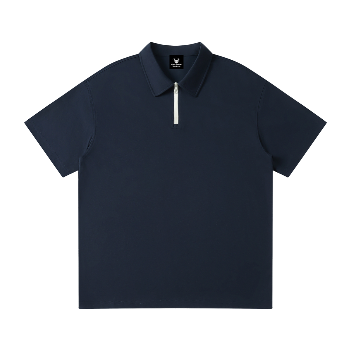 Polo Quart-Zip Noir Original — Streetwear Belge