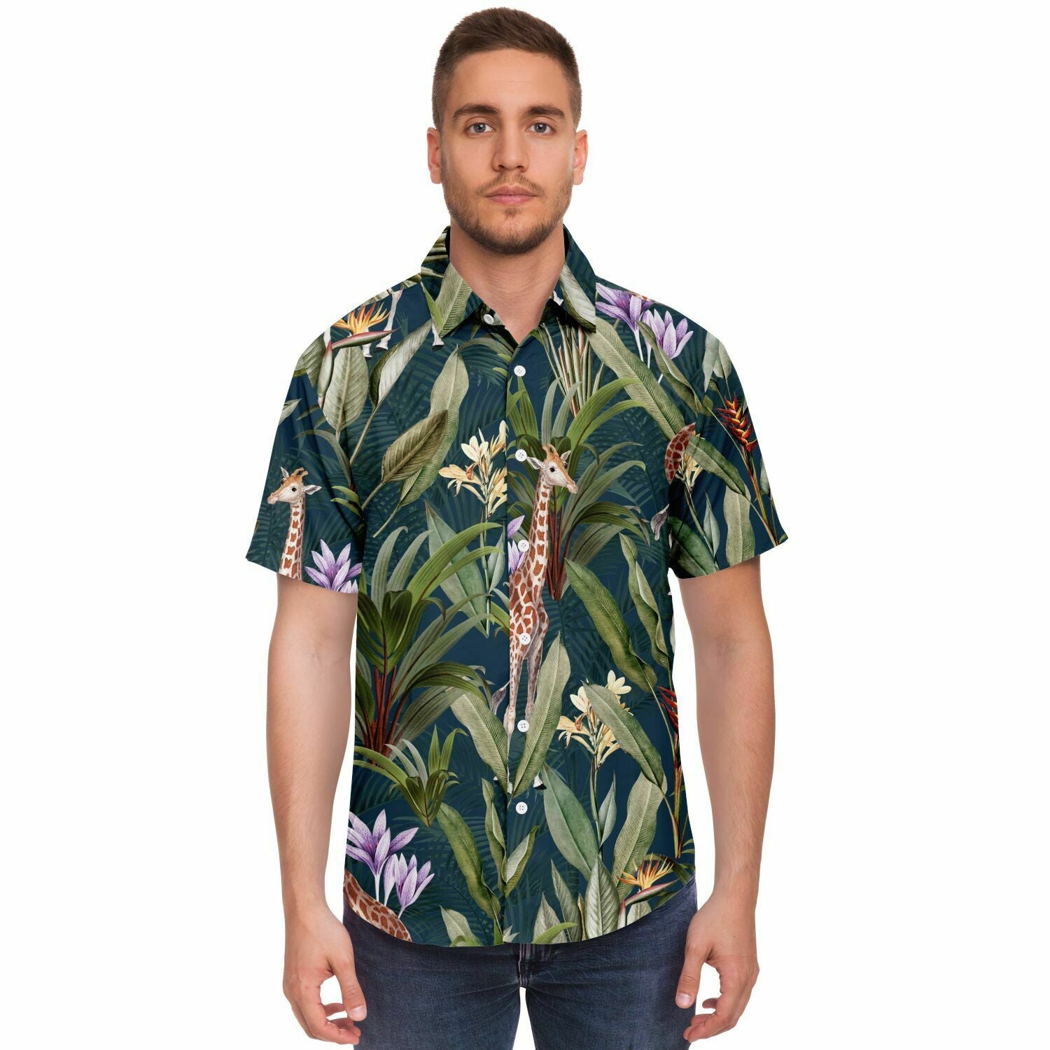 chemise à fleurs casual pour homme