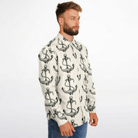 chemise homme style marin avec ancre