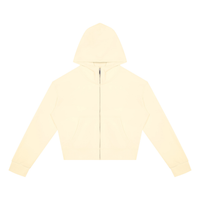 Sweat zippé crop top femme original crème, vue de face