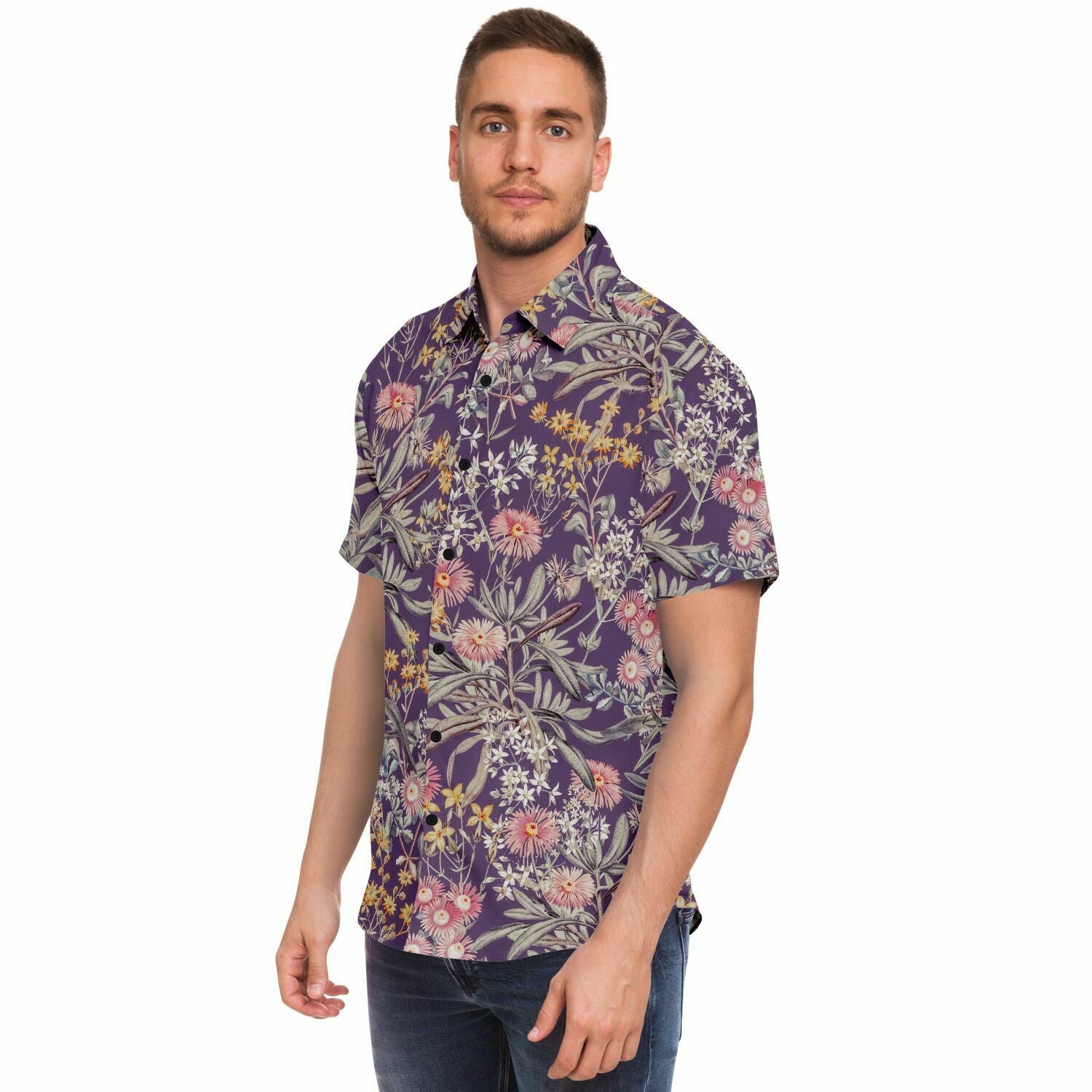chemise légère homme motifs floraux