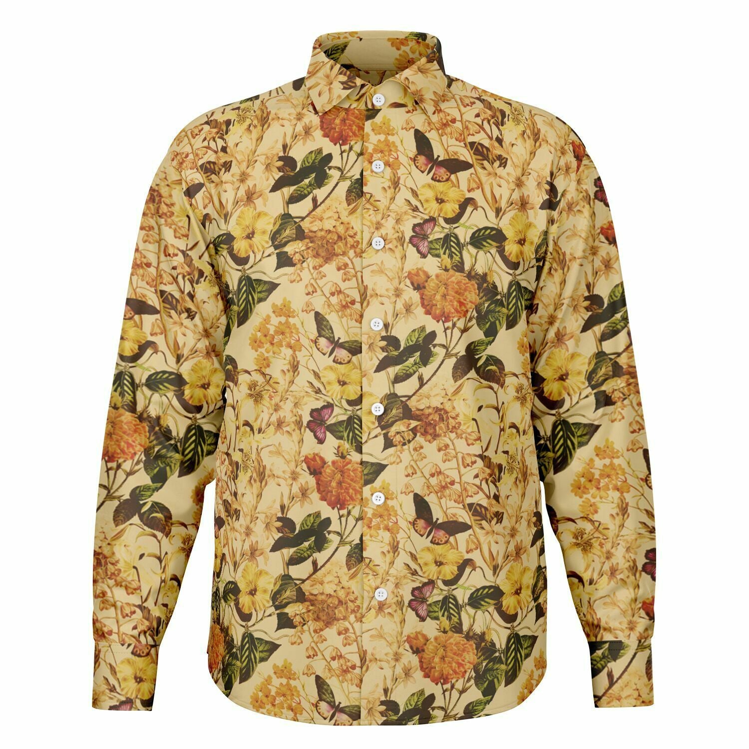 chemise à manches longues homme motif floral