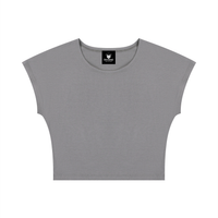 Packshot face du crop top t-shirt original femme gris