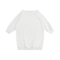 Robe sweat épaules dénudées femme blanc, vue de face