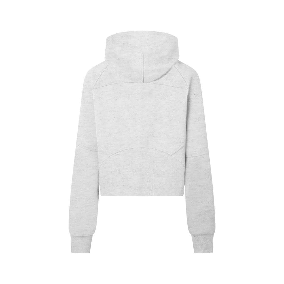 Dos du sweat demi-zip à capuche enfant fille gris clair