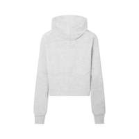 Dos du sweat demi-zip à capuche enfant fille gris clair