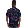 CHEMISE HOMME original noire et mauve MANCHES COURTES