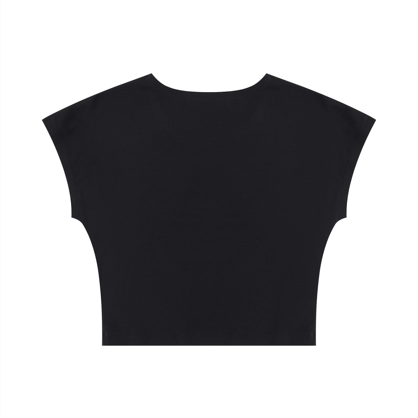 Packshot dos du crop top t-shirt original femme noir