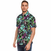 CHEMISE HOMME original floral mauve MANCHES COURTES