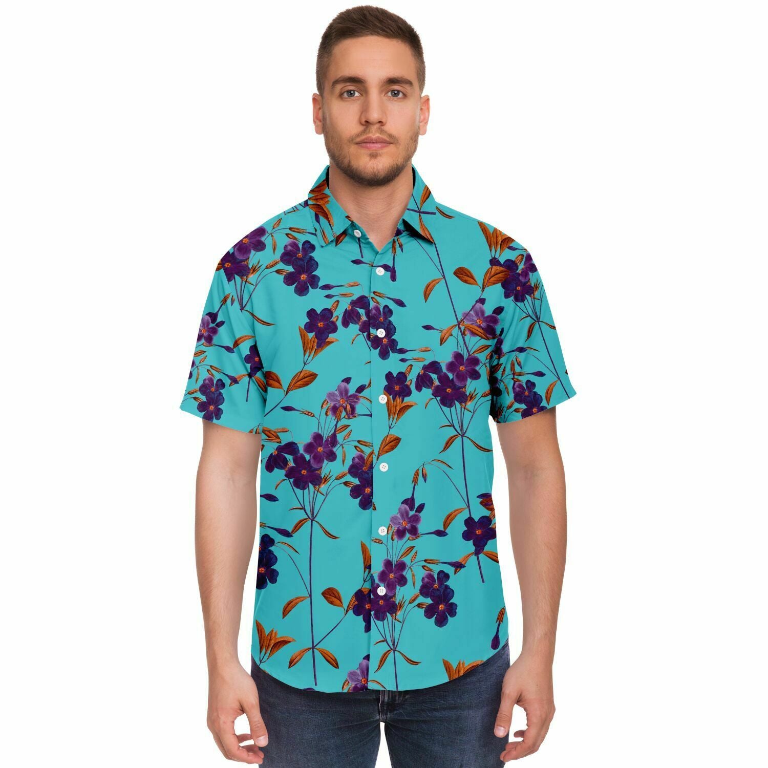 chemise à fleurs manches courtes