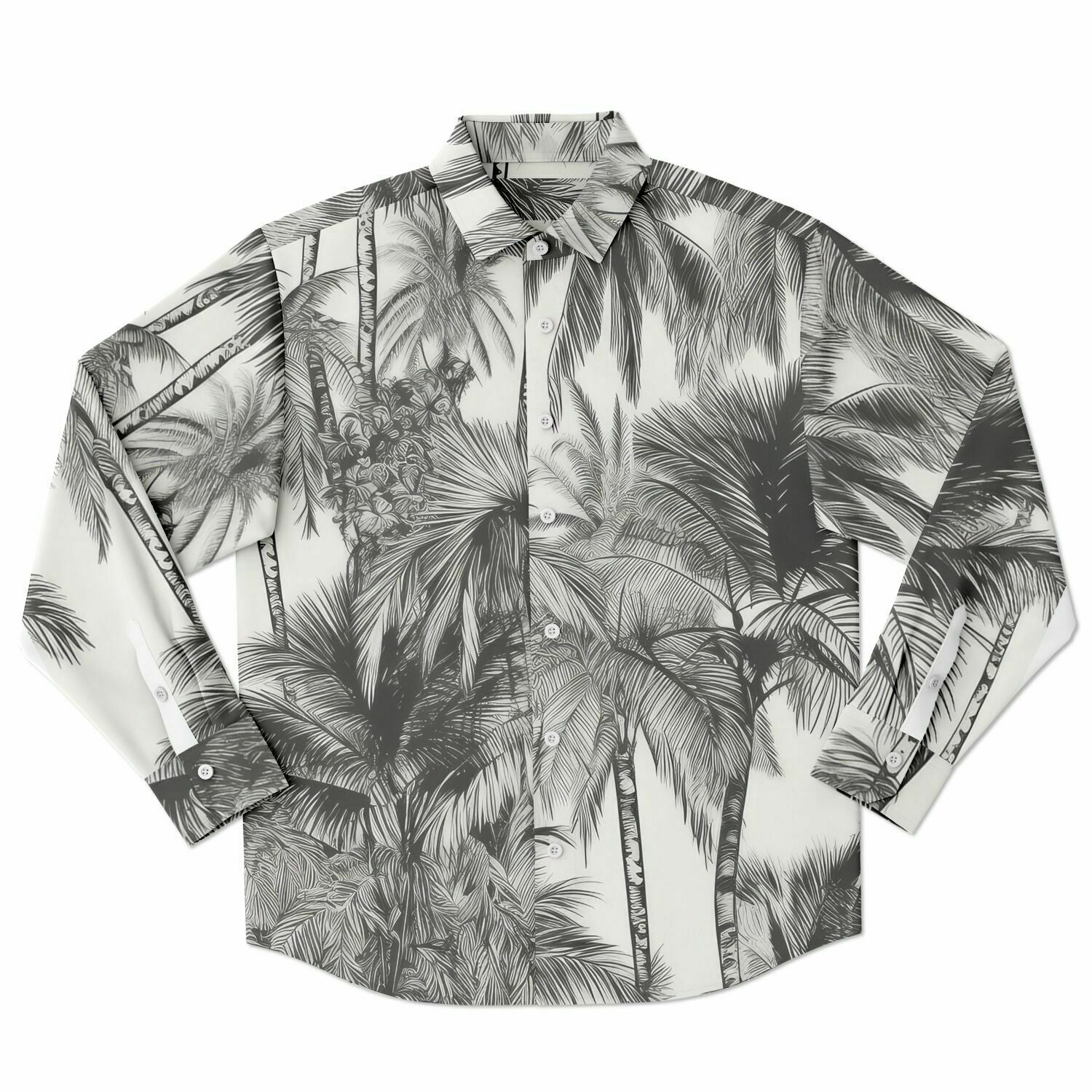 chemise homme manches longues avec motifs palmiers