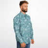 chemise moderne pour homme en bleu abstrait