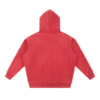 Dos du hoodie oversize délavé rouge CHT'M Wear, molleton épais snow wash