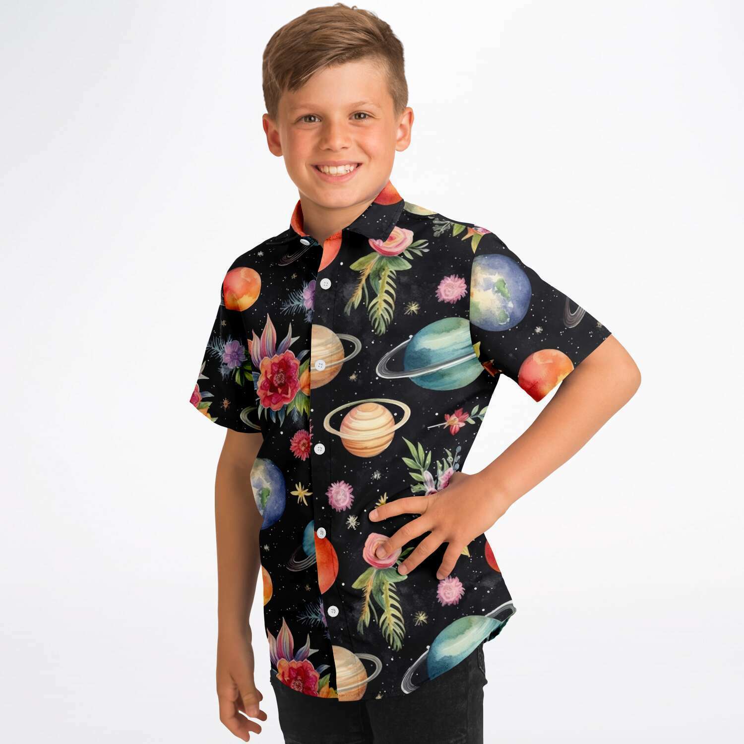 Chemise Garçon Originale De L'espace Manches Courtes