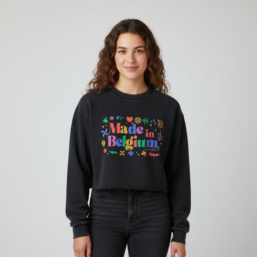 Pull Court femme - "MADE IN BELGIUM WITH LOVE"