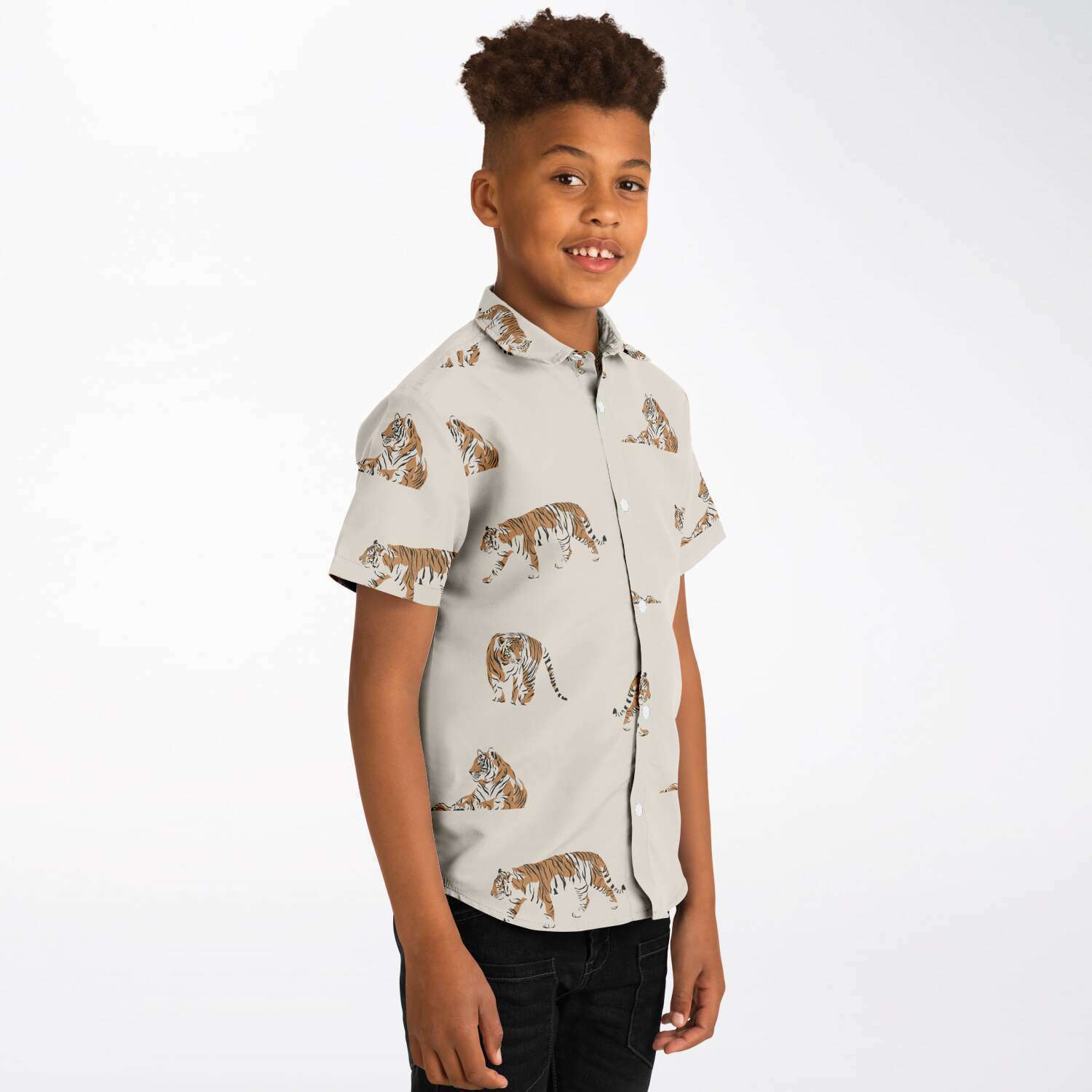 Chemise Garçon Originale Tigre Safari Manches Courtes