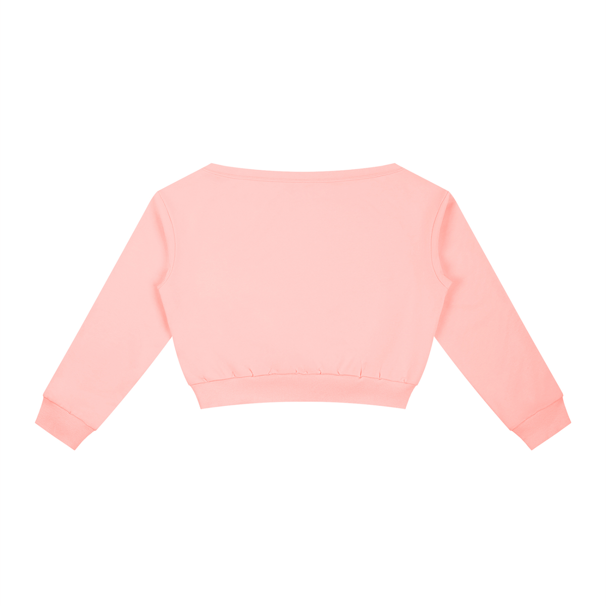 Dos du sweat épaules dénudées femme crop top rose