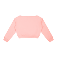 Dos du sweat épaules dénudées femme crop top rose