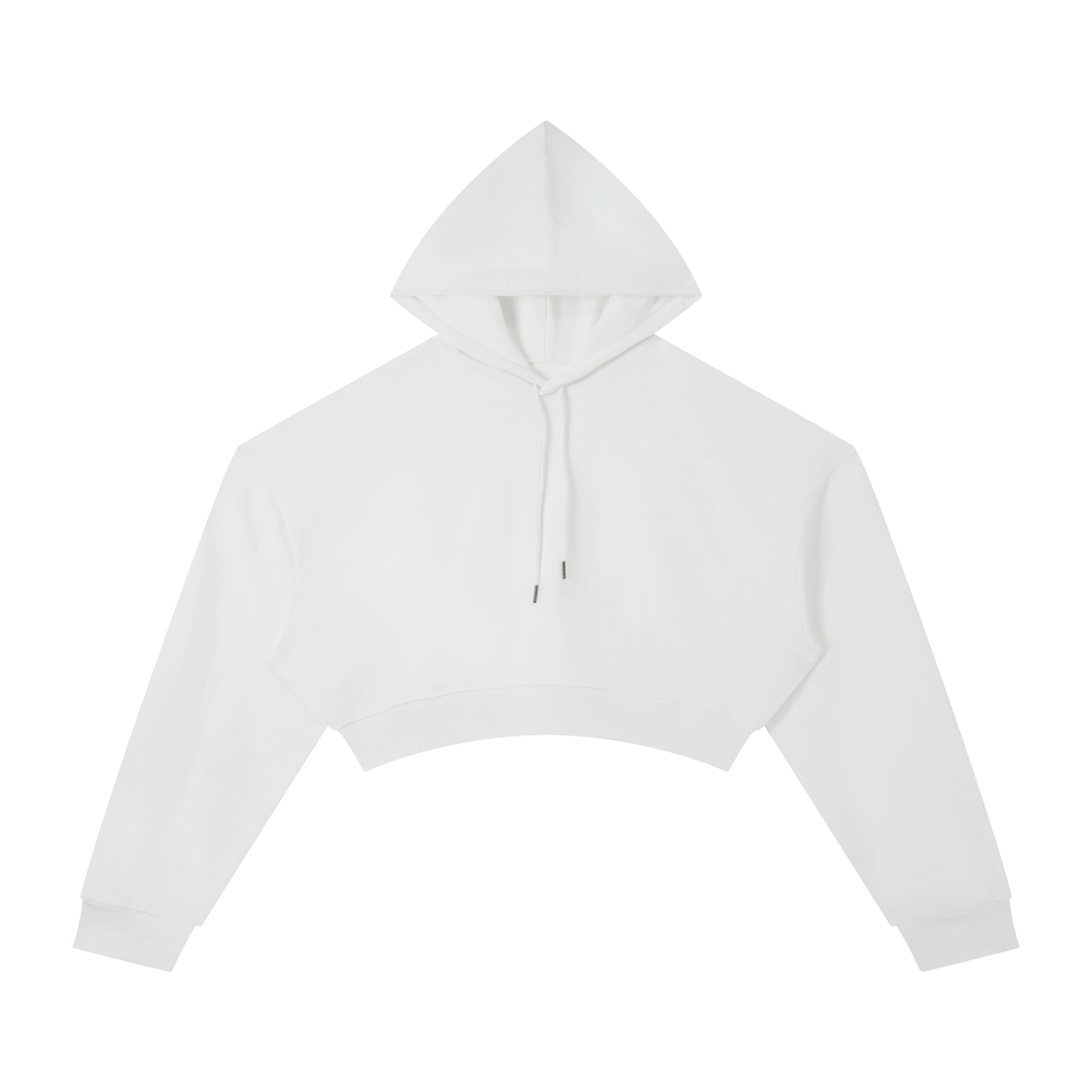 Hoodie crop top femme essentiel blanc, vue de face