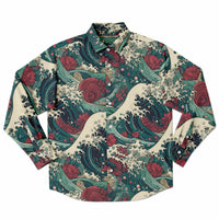 vagues japon chemise homme manches longues