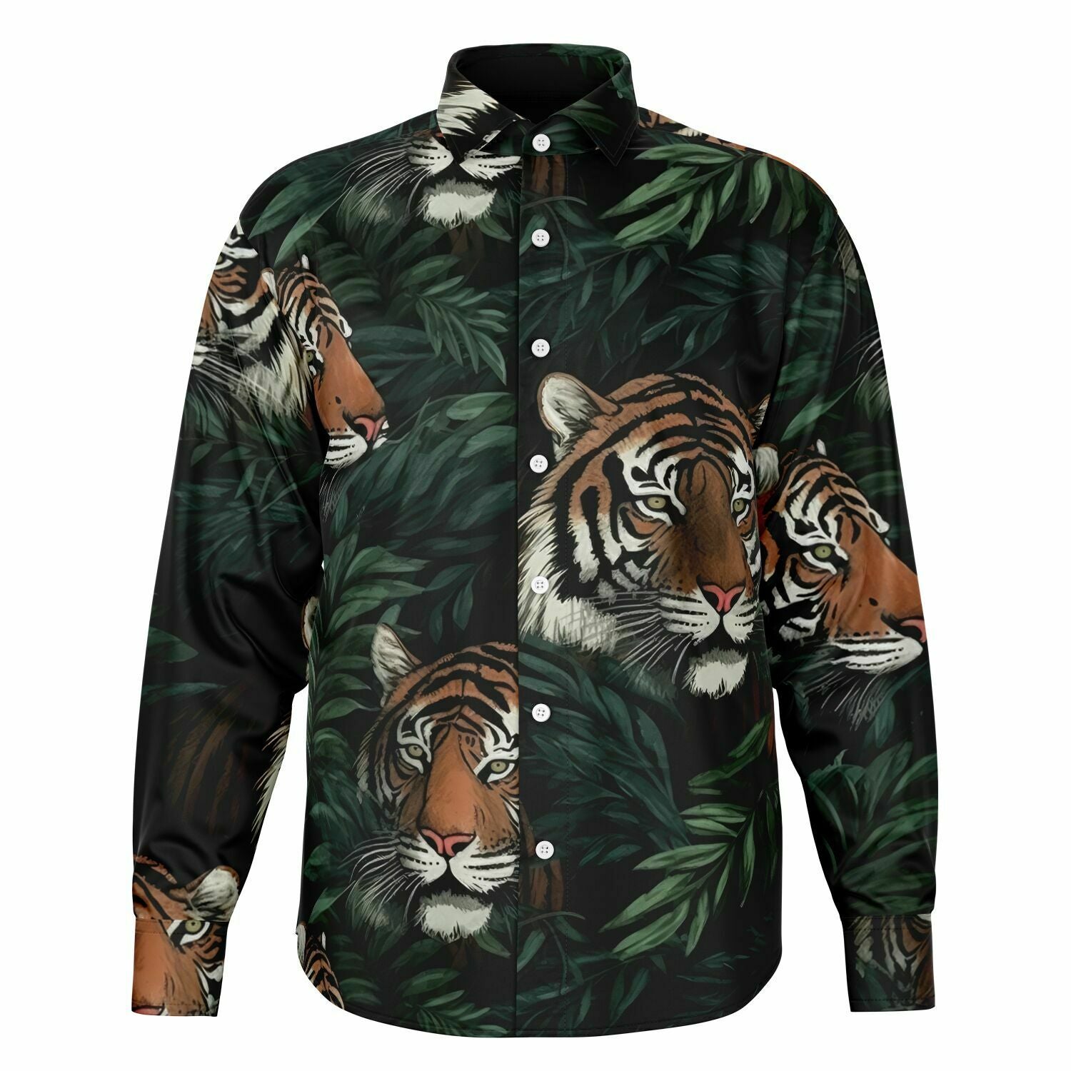 Chemise homme manches longues - Tigre en savane