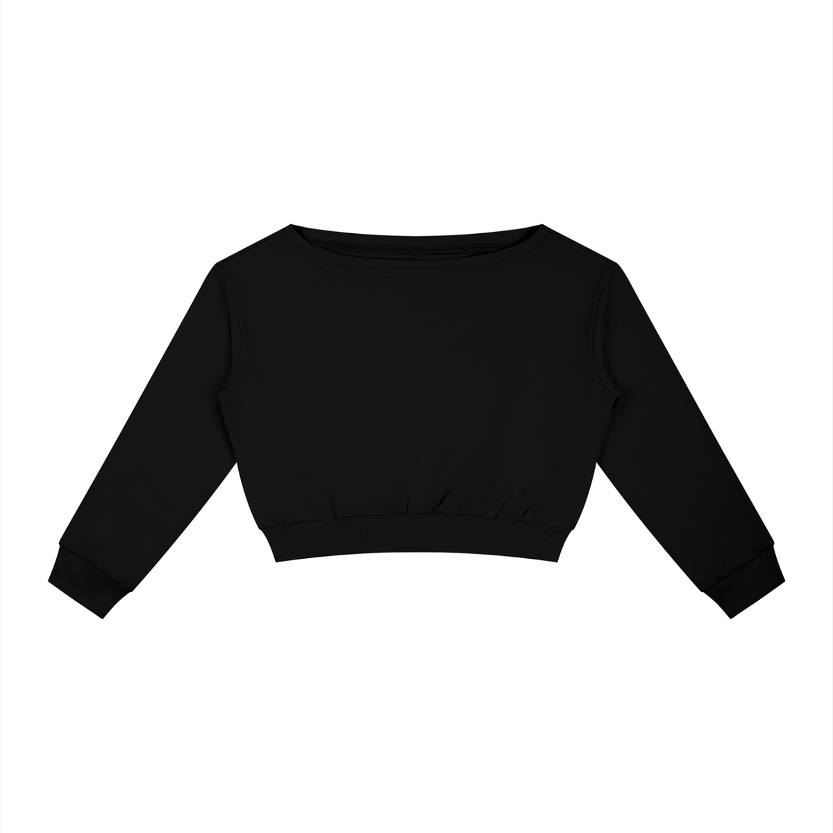 Sweat épaules dénudées femme crop top noir, vue de face