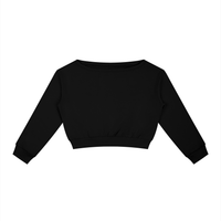 Sweat épaules dénudées femme crop top noir, vue de face