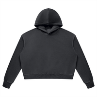 Hoodie femme délavé vintage noir délavé, vue de face