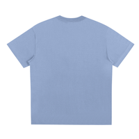 T-shirt oversized smiley en bleu ciel vu de dos - manches larges et tombé droit