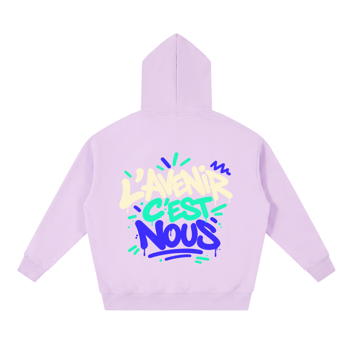 Hoodie boxy Gen Z « L'avenir c'est nous » – coupe courte